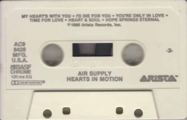 Air Supply : Hearts In Motion (Cass, Album, Dol)