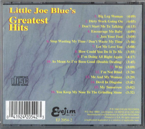 Little Joe Blue : Little Joe Blue's Greatest Hits (CD, Comp)