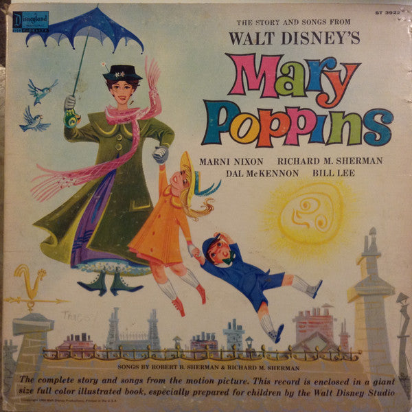 Robert B. Sherman & Richard M. Sherman / Marni Nixon, Richard M. Sherman, Dal McKennon, Bill Lee (4) : The Story And Songs From Walt Disney's Mary Poppins (LP, Pur)