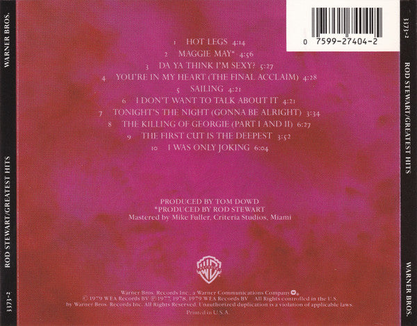 Rod Stewart : Greatest Hits (CD, Comp)