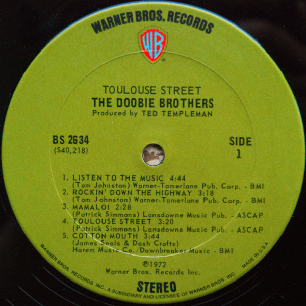 The Doobie Brothers : Toulouse Street (LP, Album, San)