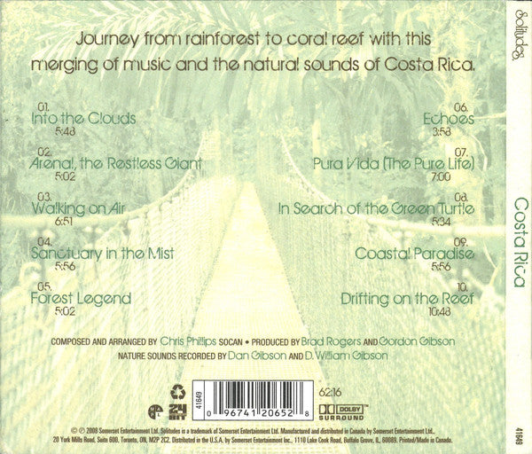 Chris Phillips, Dan Gibson : Costa Rica: An Eco Journey From Rainforest To Coral Reef (CD, Album)
