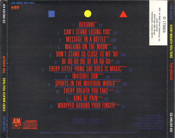 The Police : Every Breath You Take (The Singles) (CD, Comp, Club, RM)
