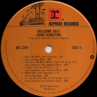 John Sebastian : Welcome Back (LP, Album, Jac)