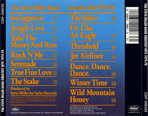 Steve Miller Band : Greatest Hits 1974-78 (CD, Comp, Club, RE, SRC)