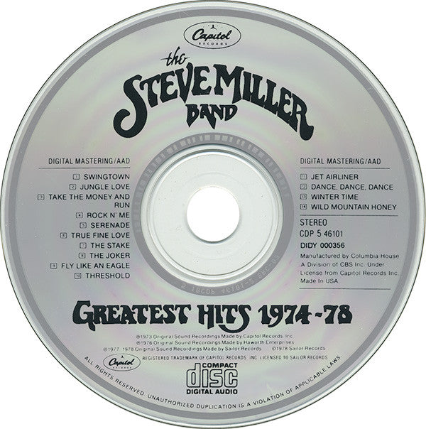 Steve Miller Band : Greatest Hits 1974-78 (CD, Comp, Club, RE, SRC)