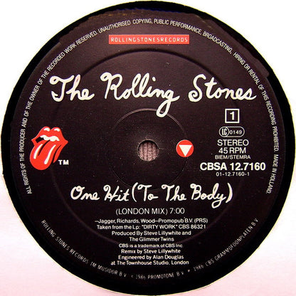 The Rolling Stones : One Hit (To The Body) (12", Maxi)