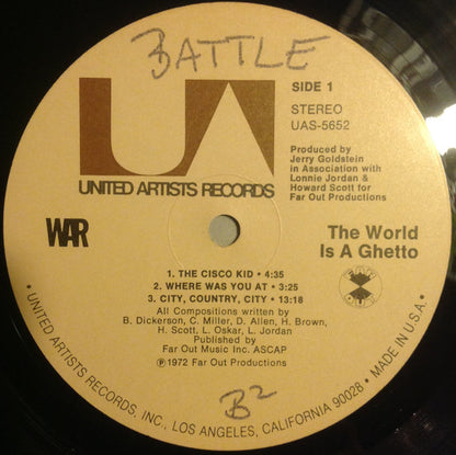 War : The World Is A Ghetto (LP, Album, Ind)