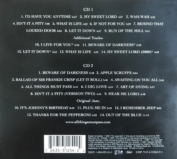 George Harrison : All Things Must Pass (2xCD, Album, RE, RM, Dig)