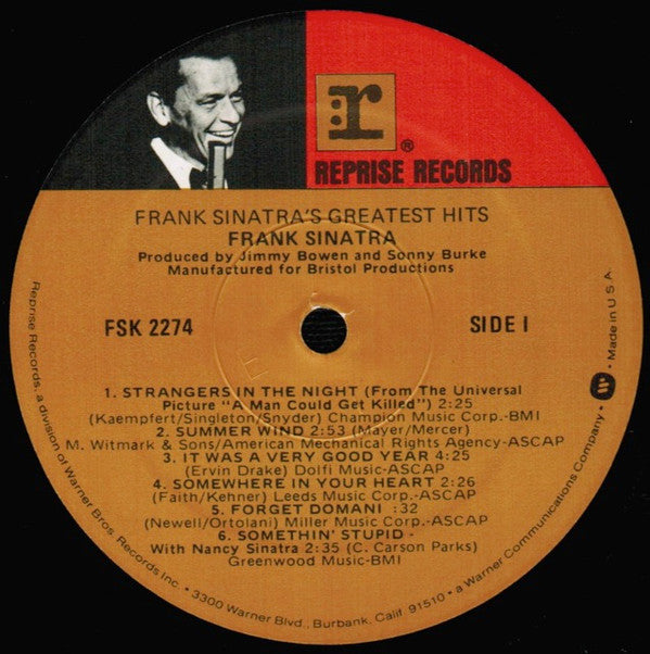 Frank Sinatra : Frank Sinatra's Greatest Hits (LP, Comp, RE, Spe)