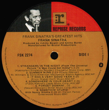 Frank Sinatra : Frank Sinatra's Greatest Hits (LP, Comp, RE, Spe)