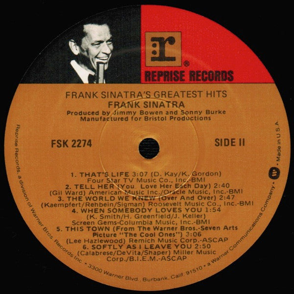 Frank Sinatra : Frank Sinatra's Greatest Hits (LP, Comp, RE, Spe)