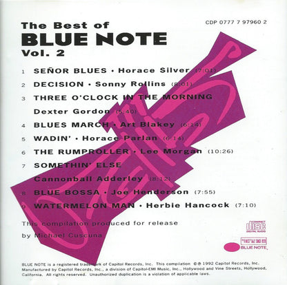 Various : The Best Of Blue Note Vol. 2 (CD, Comp, Mono, RE, RP)
