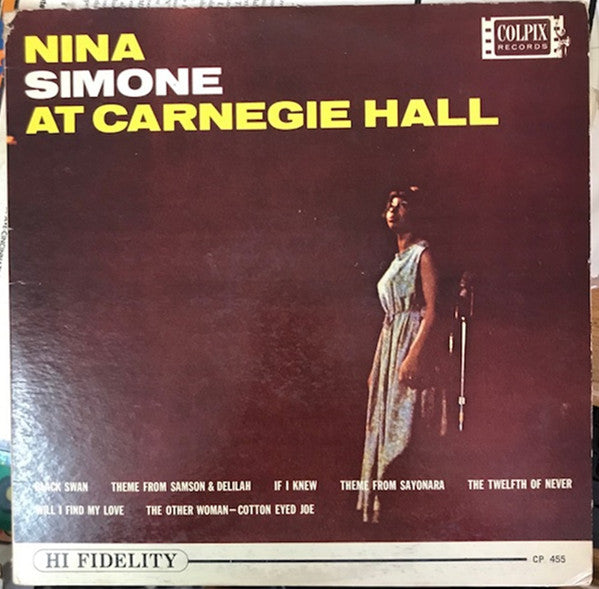 Nina Simone : At Carnegie Hall (LP, Album, Mono, Promo)