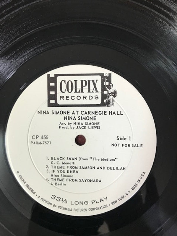 Nina Simone : At Carnegie Hall (LP, Album, Mono, Promo)