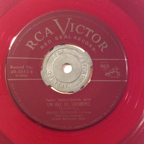 Jeanette MacDonald, RCA Victor Orchestra*, Frieder Weissmann : Mi Chiamano Mimi / Un Bel Di, Vedremo (7", Mono, Red)