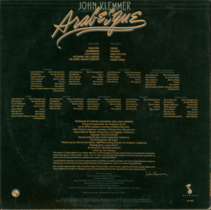 John Klemmer : Arabesque (LP, Album, San)