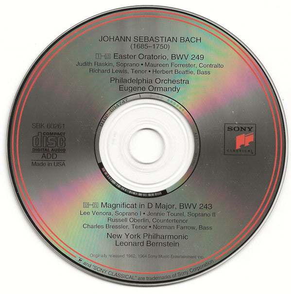 Bach*, Philadelphia Orchestra*, Eugene Ormandy, New York Philharmonic, Leonard Bernstein : Easter Oratorio - Magnificat (CD, Comp, RE)