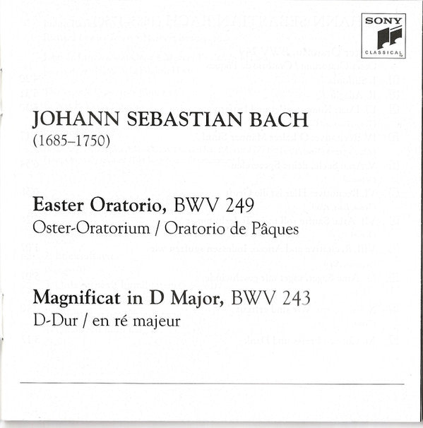 Bach*, Philadelphia Orchestra*, Eugene Ormandy, New York Philharmonic, Leonard Bernstein : Easter Oratorio - Magnificat (CD, Comp, RE)