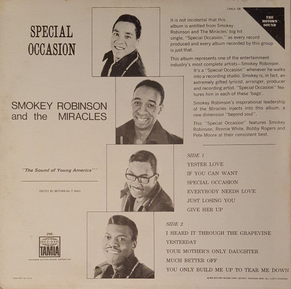 Smokey Robinson And The Miracles* : Special Occasion (LP, Album)