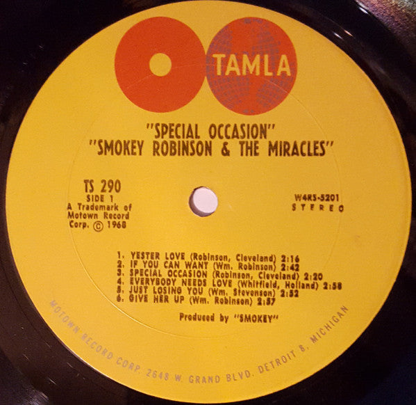 Smokey Robinson And The Miracles* : Special Occasion (LP, Album)