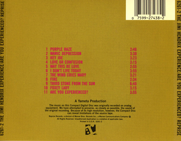 The Jimi Hendrix Experience : Are You Experienced? (CD, Album, RE, RM)