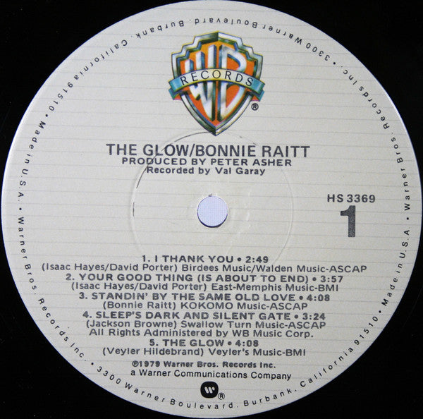 Bonnie Raitt : The Glow (LP, Album, Jac)