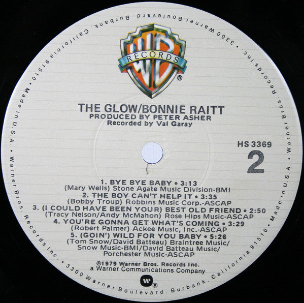 Bonnie Raitt : The Glow (LP, Album, Jac)