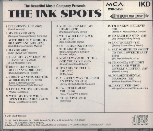 The Ink Spots : The Beautiful Music Company Presents The Ink Spots (CD, Comp)