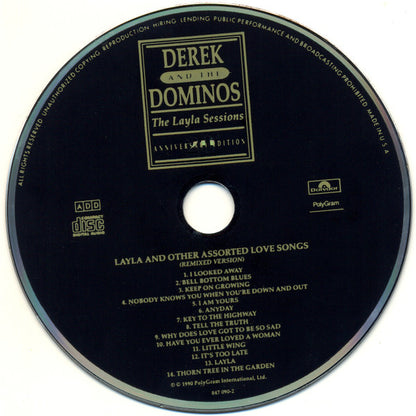 Derek And The Dominos* : Layla And Other Assorted Love Songs (The Layla Sessions - 20th Anniversary Edition) (CD, Album, RE, RM, Rem)