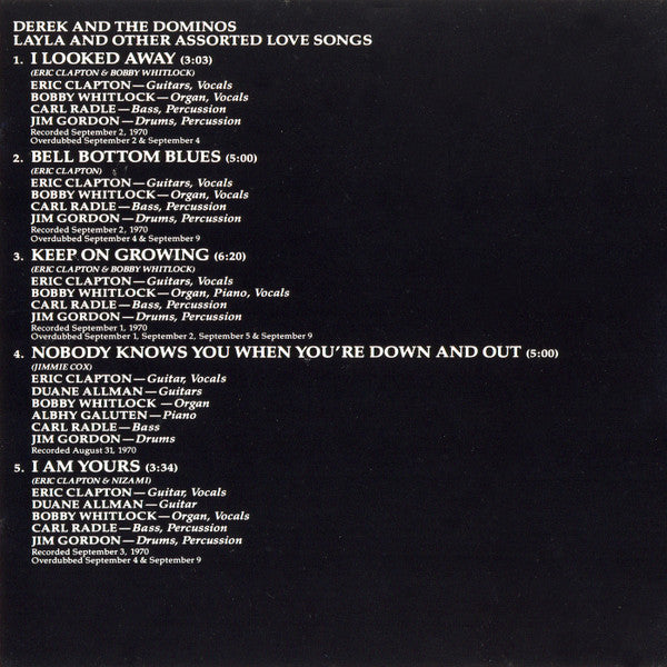 Derek And The Dominos* : Layla And Other Assorted Love Songs (The Layla Sessions - 20th Anniversary Edition) (CD, Album, RE, RM, Rem)