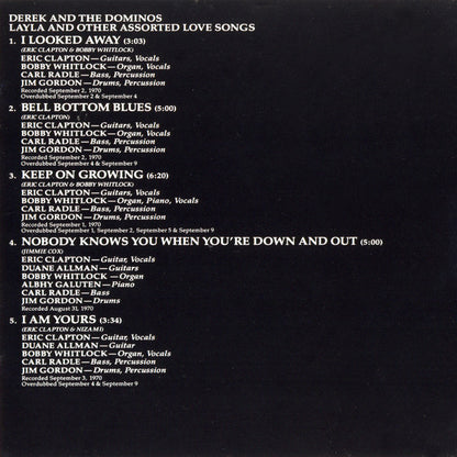 Derek And The Dominos* : Layla And Other Assorted Love Songs (The Layla Sessions - 20th Anniversary Edition) (CD, Album, RE, RM, Rem)