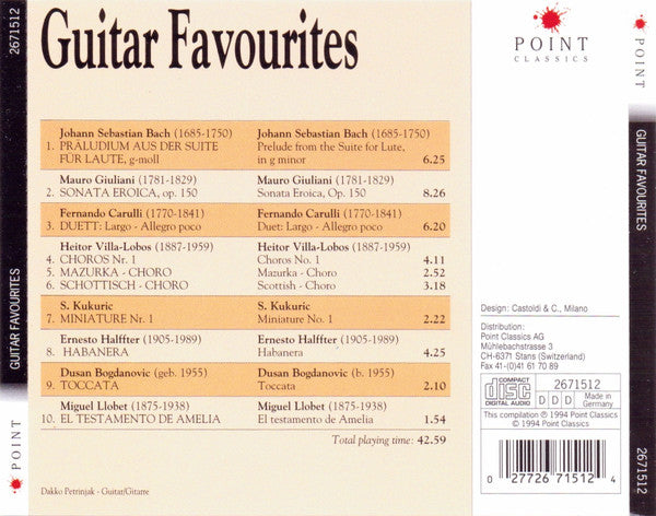 Dakko Petrinjak*, Various : Guitar Favourites (CD, Comp)