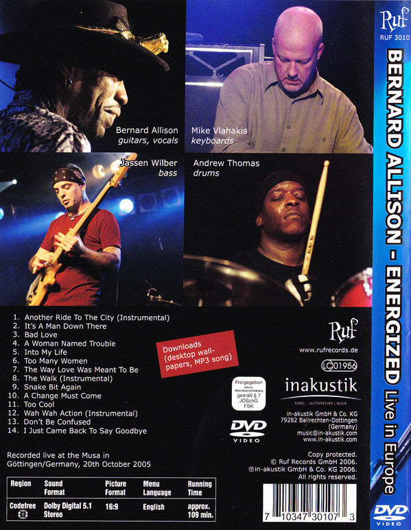 Bernard Allison : Energized (Live In Europe) (DVD-V)