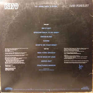 Kiss, Ace Frehley : Ace Frehley (LP, Album, Gol)