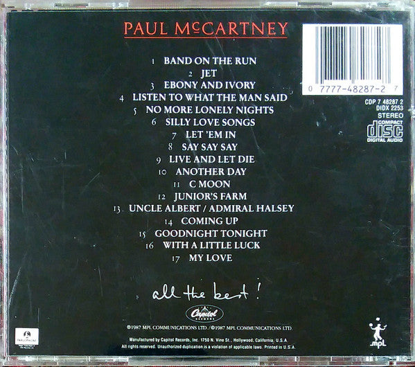 Paul McCartney : All The Best ! (CD, Comp, RE)