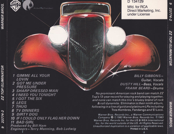 ZZ Top : Eliminator (CD, Album, Club, RE)