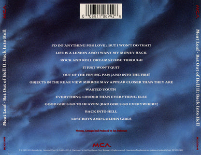 Meat Loaf : Bat Out Of Hell II: Back Into Hell... (CD, Album, RE, DAD)