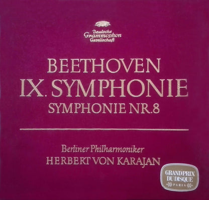 Beethoven* - Berliner Philharmoniker, Herbert von Karajan : IX. Symphonie / Symphonie Nr. 8 (2xLP, RE + Box)