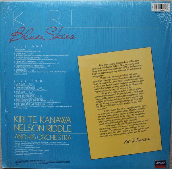 Kiri* - Nelson Riddle And His Orchestra : Blue Skies (LP, Club)