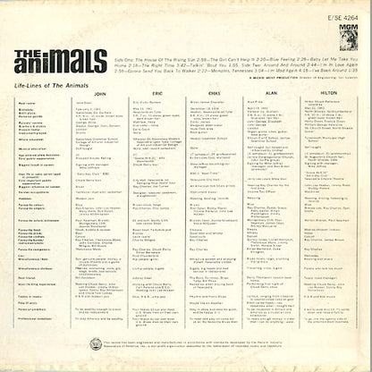 The Animals : The Animals (LP, Album, Mono, Wad)