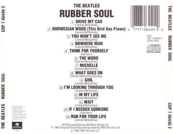The Beatles : Rubber Soul (CD, Album, RE, Cap)