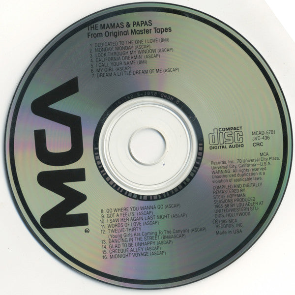 The Mamas & The Papas : 16 Of Their Greatest Hits (CD, Comp, Club, RE, RM, CRC)