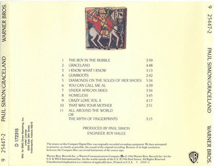 Paul Simon : Graceland (CD, Album, Club, BMG)