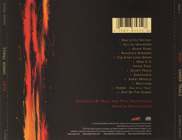 Rush : Vapor Trails (CD, Album)