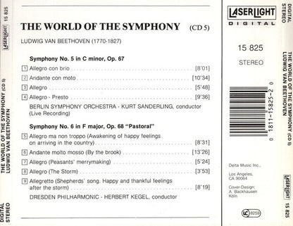 Ludwig van Beethoven, The Berlin Symphony Orchestra, Kurt Sanderling, Dresdner Philharmonie, Herbert Kegel : The World Of The Symphony - Beethoven Symphony No.5 And Symphony No.6 (Pastoral) (CD, Album, Comp)