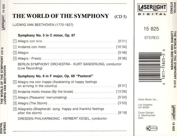 Ludwig van Beethoven, The Berlin Symphony Orchestra, Kurt Sanderling, Dresdner Philharmonie, Herbert Kegel : The World Of The Symphony - Beethoven Symphony No.5 And Symphony No.6 (Pastoral) (CD, Album, Comp)