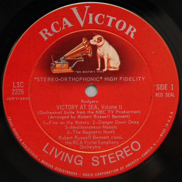 Richard Rodgers, Robert Russell Bennett Conducting RCA Victor Symphony Orchestra : Victory At Sea, Vol. 2 (Orchestral Suite From The NBC TV Production) (LP, Album, RE)