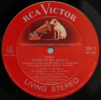 Richard Rodgers, Robert Russell Bennett Conducting RCA Victor Symphony Orchestra : Victory At Sea, Vol. 2 (Orchestral Suite From The NBC TV Production) (LP, Album, RE)