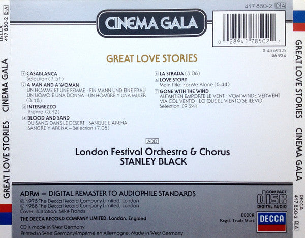 London Festival Orchestra & London Festival Chorus, Stanley Black : Great Love Stories - Les Grandes Histoires D'Amour (CD, Comp, RE, RM, Blu)